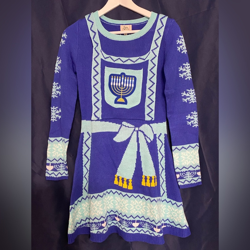Born Famous Women Hanukkah Sweater Dress Size XS